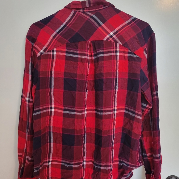 Red Button Down Flannel Shirt - Picture 2 of 2
